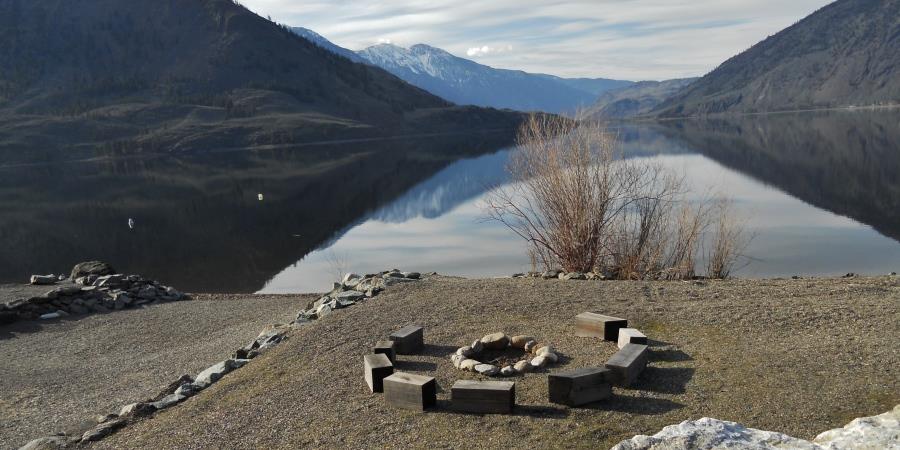 Friends around the campfire at the Lodge at Palmer Lake