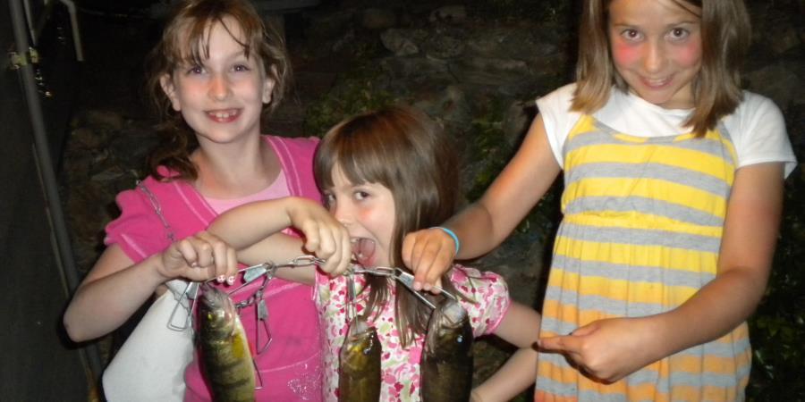 Girls' fishing trophies at the Lodge at Palmer Lake