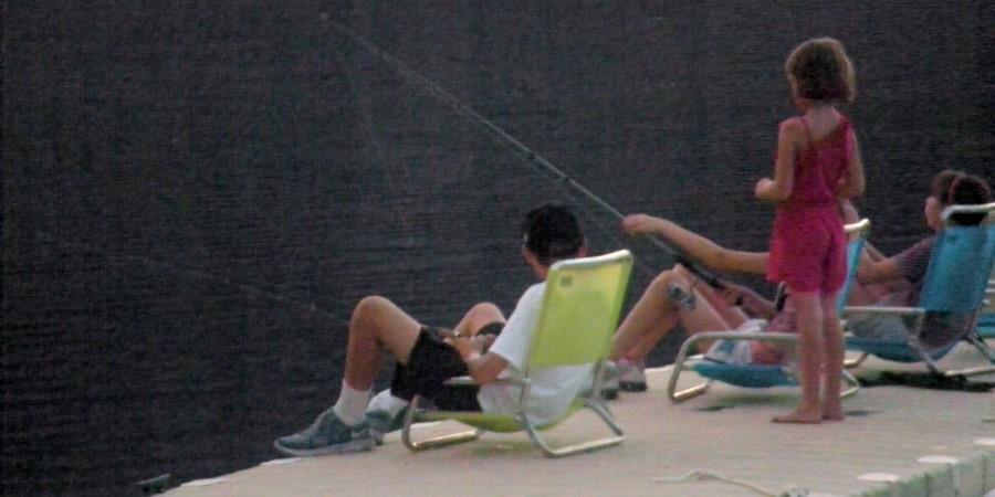 Kids love fishing from the dock at Palmer Lake