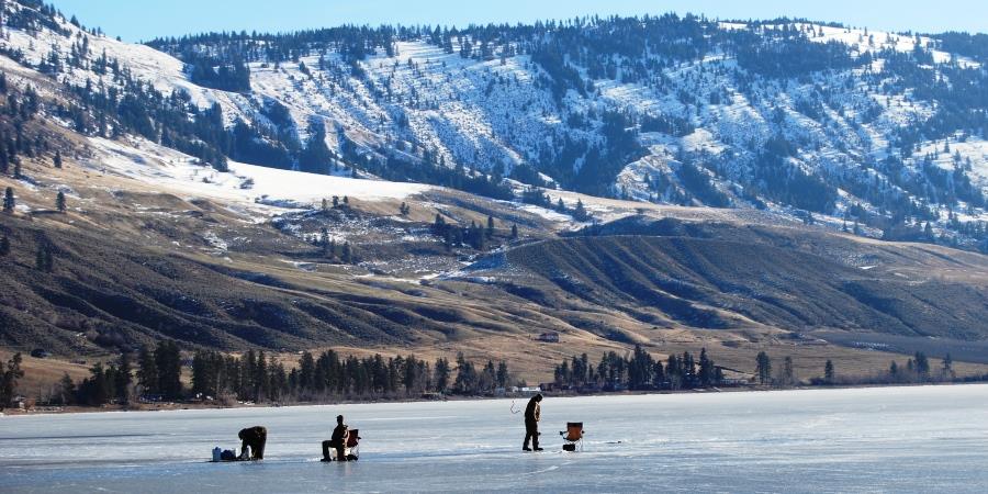 Ice fishing at the Lodge at Palmer Lake - largest Burbot caught in Washington state